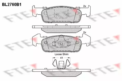 Комплект тормозных колодок FTE BL2760B1