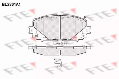 Комплект тормозных колодок FTE BL2801A1