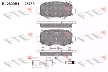 Комплект тормозных колодок FTE BL2809B1