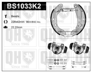 Комплект тормозов QUINTON HAZELL BS1033K2