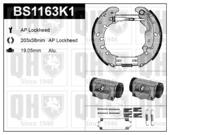 Комплект тормозов QUINTON HAZELL BS1163K1