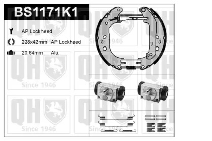 Комплект тормозов QUINTON HAZELL BS1171K1