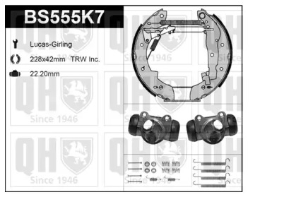 Комплект тормозов QUINTON HAZELL BS555K7