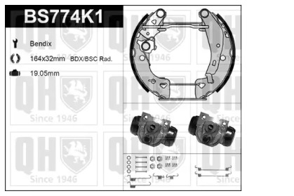 Комплект тормозов QUINTON HAZELL BS774K1