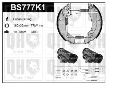 Комплект тормозов QUINTON HAZELL BS777K1