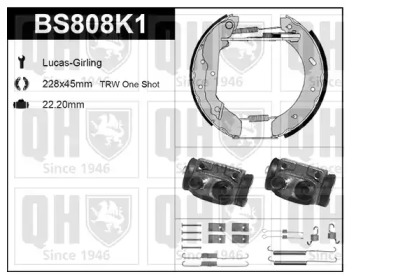 Комплект тормозов QUINTON HAZELL BS808K1