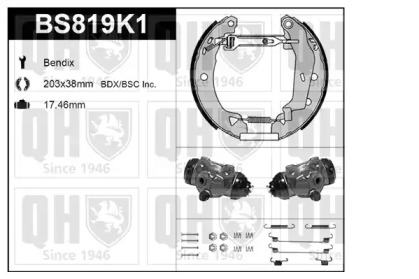 Комплект тормозов QUINTON HAZELL BS819K1