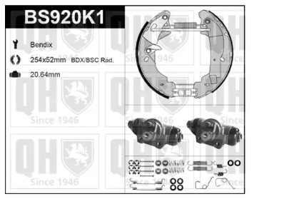 Комплект тормозов QUINTON HAZELL BS920K1