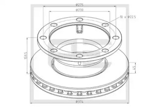 Тормозной диск PE Automotive 046.385-00A