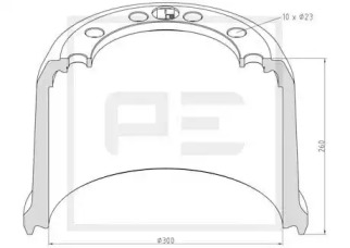 Тормозный барабан PE Automotive 046.428-00A