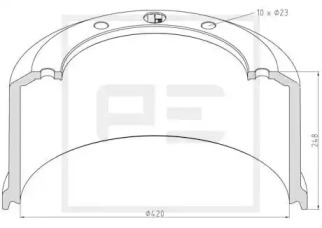 Тормозный барабан PE Automotive 046.701-00A