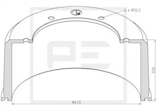 Тормозный барабан PE Automotive 126.075-00A