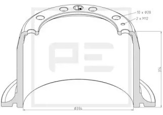 Тормозный барабан PE Automotive 146.046-00A