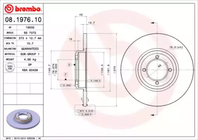 Тормозной диск BREMBO 08.1976.10