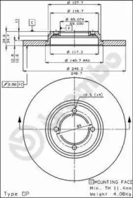 Тормозной диск BREMBO 08.2477.10