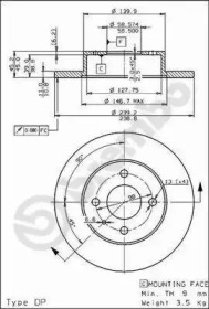 Тормозной диск BREMBO 08.2792.10