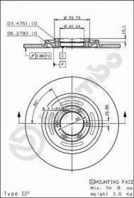 Тормозной диск BREMBO 08.2793.20