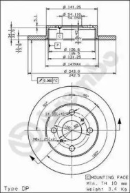 Тормозной диск BREMBO 08.3110.10