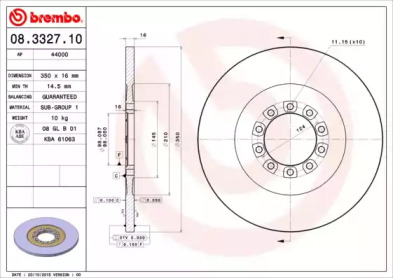 Тормозной диск BREMBO 08.3327.10