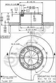 Тормозной диск BREMBO 08.3959.20