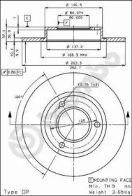 Тормозной диск BREMBO 08.3962.09