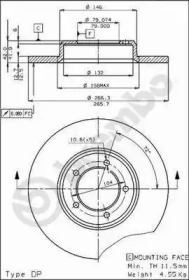 Тормозной диск BREMBO 08.3992.10