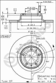 Тормозной диск BREMBO 08.4070.20