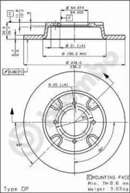 Тормозной диск BREMBO 08.4413.10