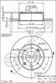 Тормозной диск BREMBO 08.4423.20