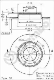 Тормозной диск BREMBO 08.4504.10