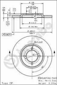 Тормозной диск BREMBO 08.4505.20