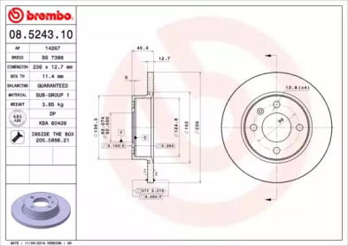 Тормозной диск BREMBO 08.5243.10