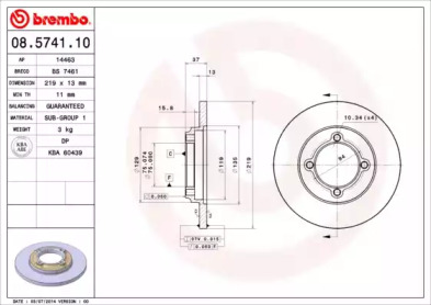 Тормозной диск BREMBO 08.5741.10