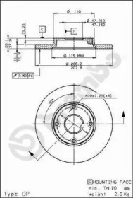 Тормозной диск BREMBO 08.5877.10