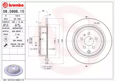 Тормозной диск BREMBO 08.5898.10