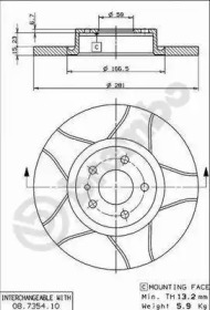 Тормозной диск BREMBO 08.7354.75