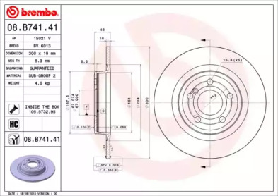 Тормозной диск BREMBO 08.B741.41