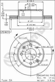 Тормозной диск BREMBO 09.3104.10