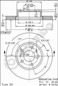 Тормозной диск BREMBO 09.3803.10