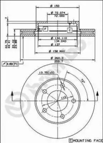 Тормозной диск BREMBO 09.4866.10