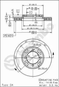 Тормозной диск BREMBO 09.5214.10