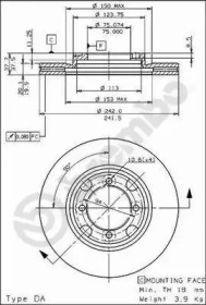 Тормозной диск BREMBO 09.5654.10