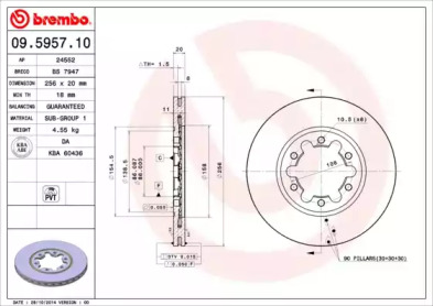 Тормозной диск BREMBO 09.5957.10