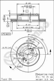 Тормозной диск BREMBO 09.6741.10