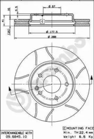 Тормозной диск BREMBO 09.6845.75