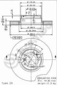 Тормозной диск BREMBO 09.6913.11