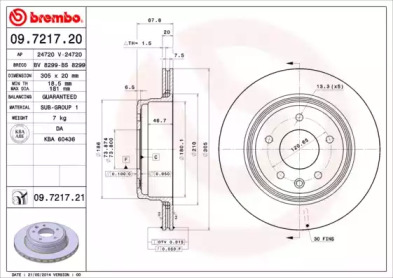 Тормозной диск BREMBO 09.7217.20