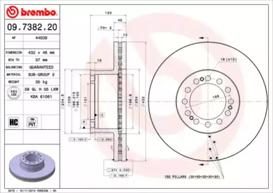 Тормозной диск BREMBO 09.7382.20