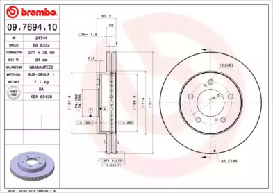 Тормозной диск BREMBO 09.7694.10