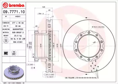 Тормозной диск BREMBO 09.7771.10